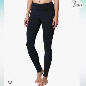 Baleaf Fleece Lined Black High-Waisted Leggings Rear Zip Pocket Size Small